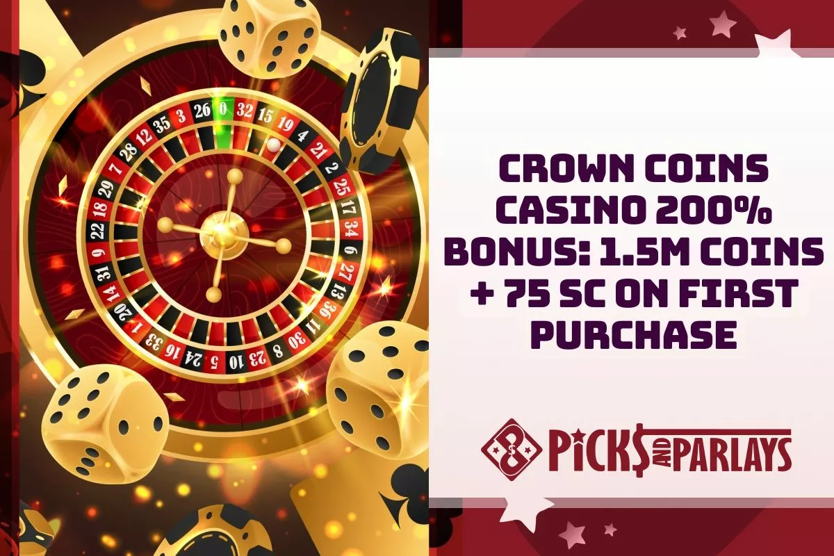 Crown Coins Casino 200% Bonus 1.5M Coins + 75 SC on First Purchase